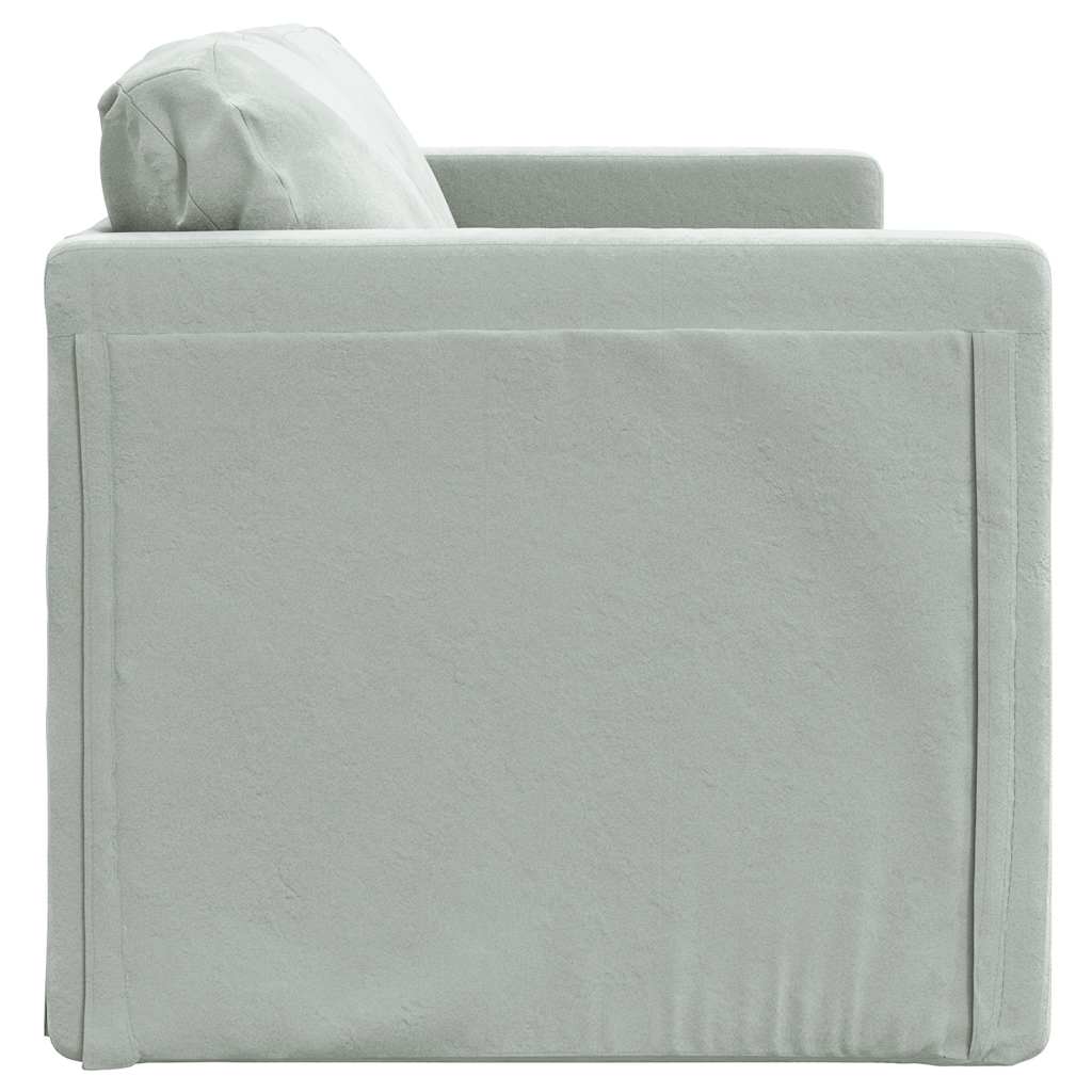 Divano Letto da Terra 2 in 1 Grigio Chiaro 122x204x55cm Velluto - homemem39