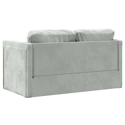 Divano Letto da Terra 2 in 1 Grigio Chiaro 122x204x55cm Velluto - homemem39