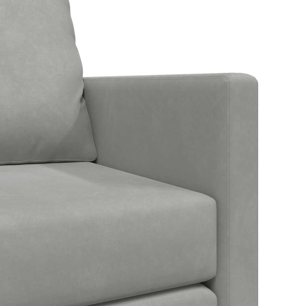 Divano Letto da Terra 2 in 1 Grigio Chiaro 122x204x55cm Velluto | homemem39