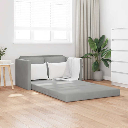 Divano Letto da Terra 2 in 1 Grigio Chiaro 122x204x55cm Velluto | homemem39