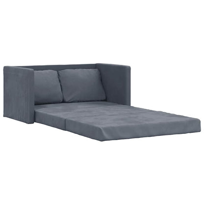 Divano Letto da Terra 2 in 1 Grigio Scuro 122x204x55 cm Velluto - homemem39