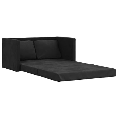 Divano Letto da Terra 2 in 1 Nero 122x204x55 cm Velluto - homemem39