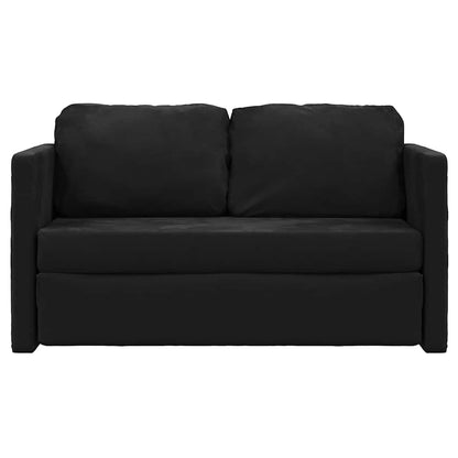 Divano Letto da Terra 2 in 1 Nero 122x204x55 cm Velluto - homemem39