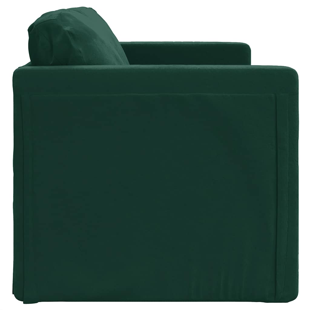 Divano Letto da Terra 2 in 1 Verde Scuro 122x204x55 cm Velluto | homemem39