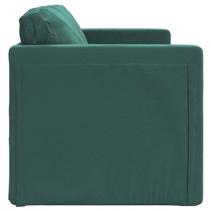 Divano Letto da Terra 2 in 1 Verde Scuro 122x204x55 cm Velluto - homemem39
