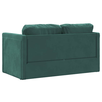 Divano Letto da Terra 2 in 1 Verde Scuro 122x204x55 cm Velluto - homemem39