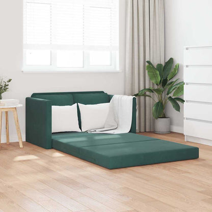 Divano Letto da Terra 2 in 1 Verde Scuro 122x204x55 cm Velluto | homemem39