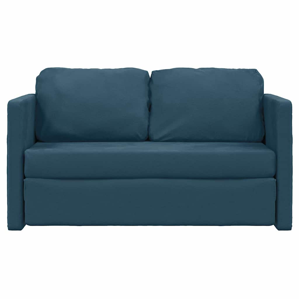 Divano Letto da Terra 2 in 1 Blu 122x204x55 cm Velluto | homemem39