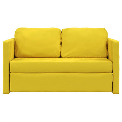 Divano Letto da Terra 2 in 1 Giallo Scuro 122x204x55 cm Velluto