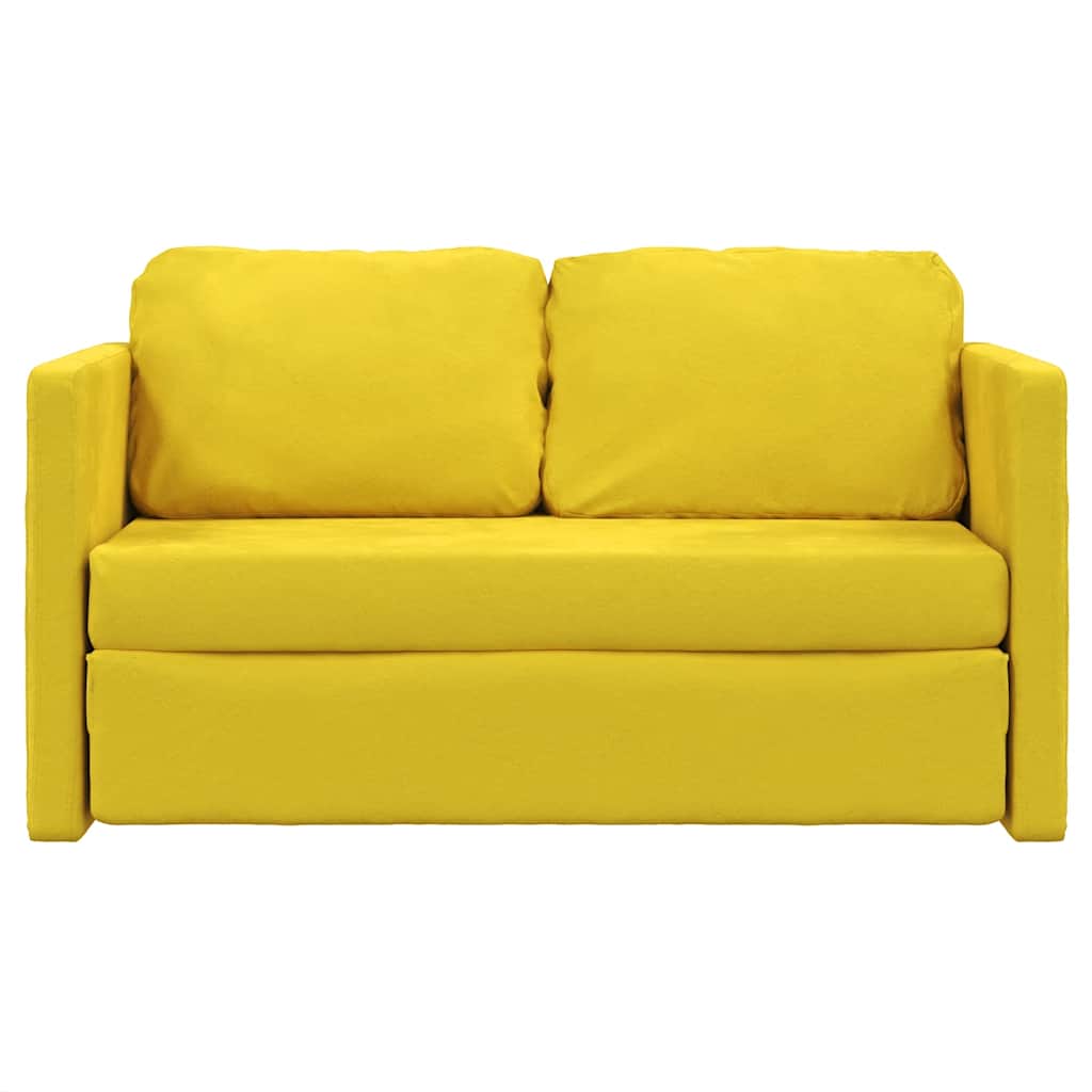Divano Letto da Terra 2 in 1 Giallo Scuro 122x204x55 cm Velluto - homemem39