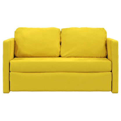 Divano Letto da Terra 2 in 1 Giallo Scuro 122x204x55 cm Velluto - homemem39