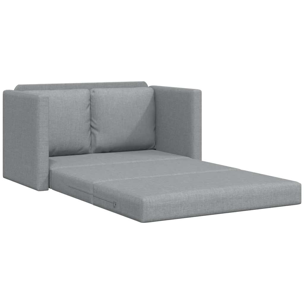 Divano Letto da Terra 2 in 1 Grigio Chiaro 112x174x55cm Tessuto | homemem39