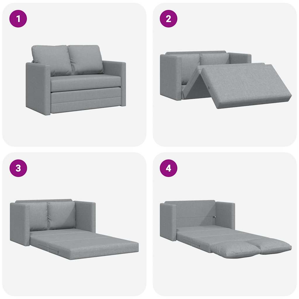Divano Letto da Terra 2 in 1 Grigio Chiaro 112x174x55cm Tessuto | homemem39