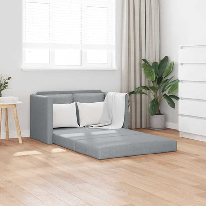 Divano Letto da Terra 2 in 1 Grigio Chiaro 112x174x55cm Tessuto | homemem39