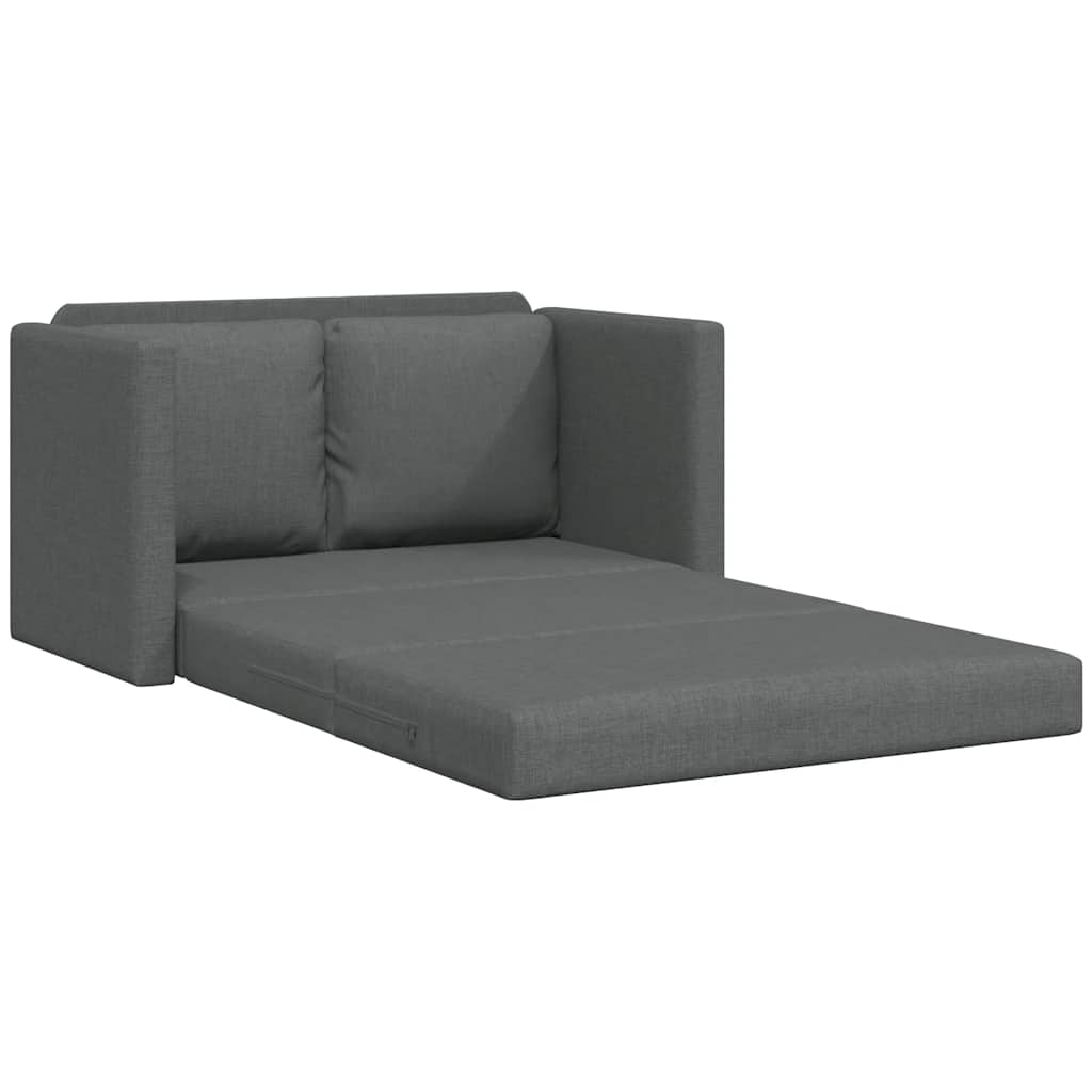 Divano Letto da Terra 2 in 1 Grigio Scuro 112x174x55 cm Tessuto | homemem39