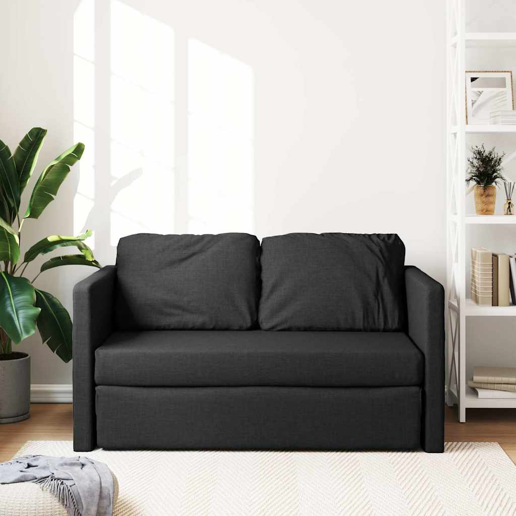 Divano Letto da Terra 2 in 1 Nero 112x174x55 cm Tessuto | homemem39