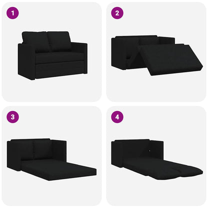 Divano Letto da Terra 2 in 1 Nero 112x174x55 cm Tessuto | homemem39