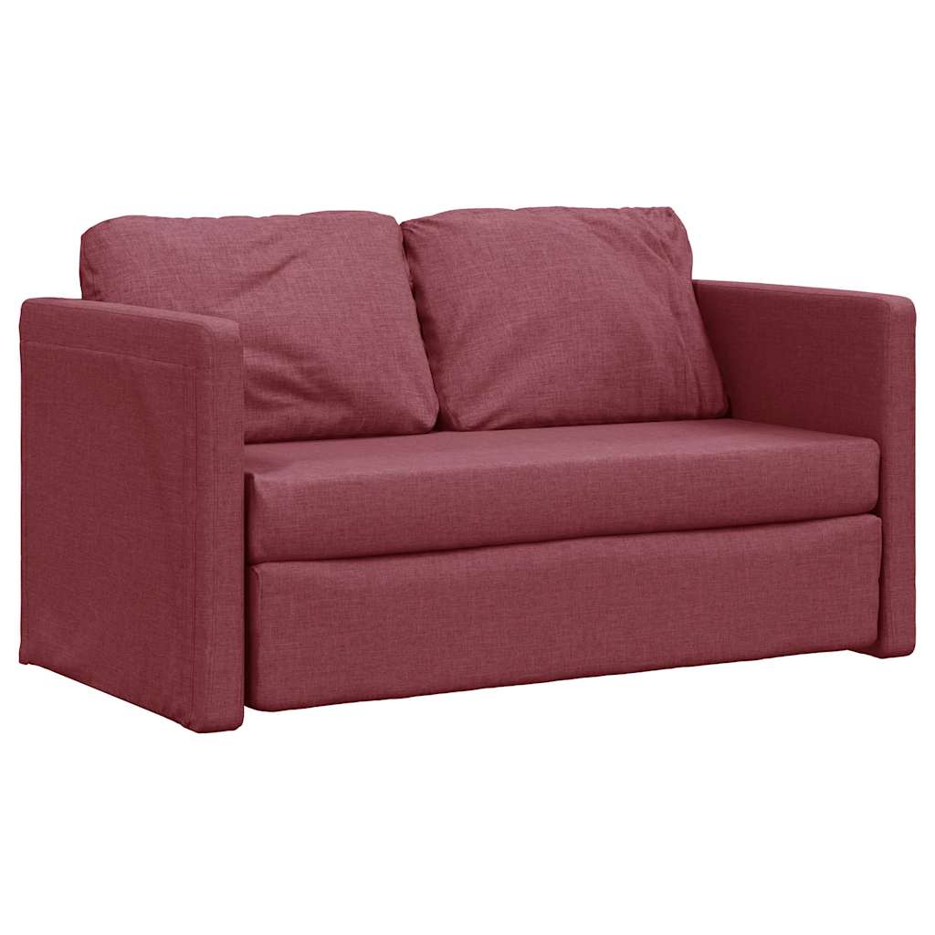 Divano Letto da Terra 2 in 1 Rosso Vino 112x174x55cm Tessuto | homemem39