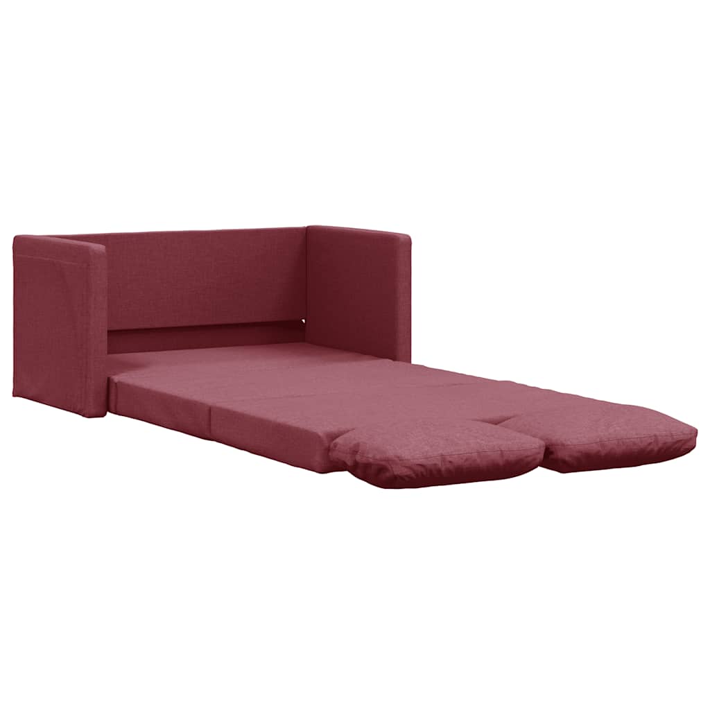 Divano Letto da Terra 2 in 1 Rosso Vino 112x174x55cm Tessuto - homemem39