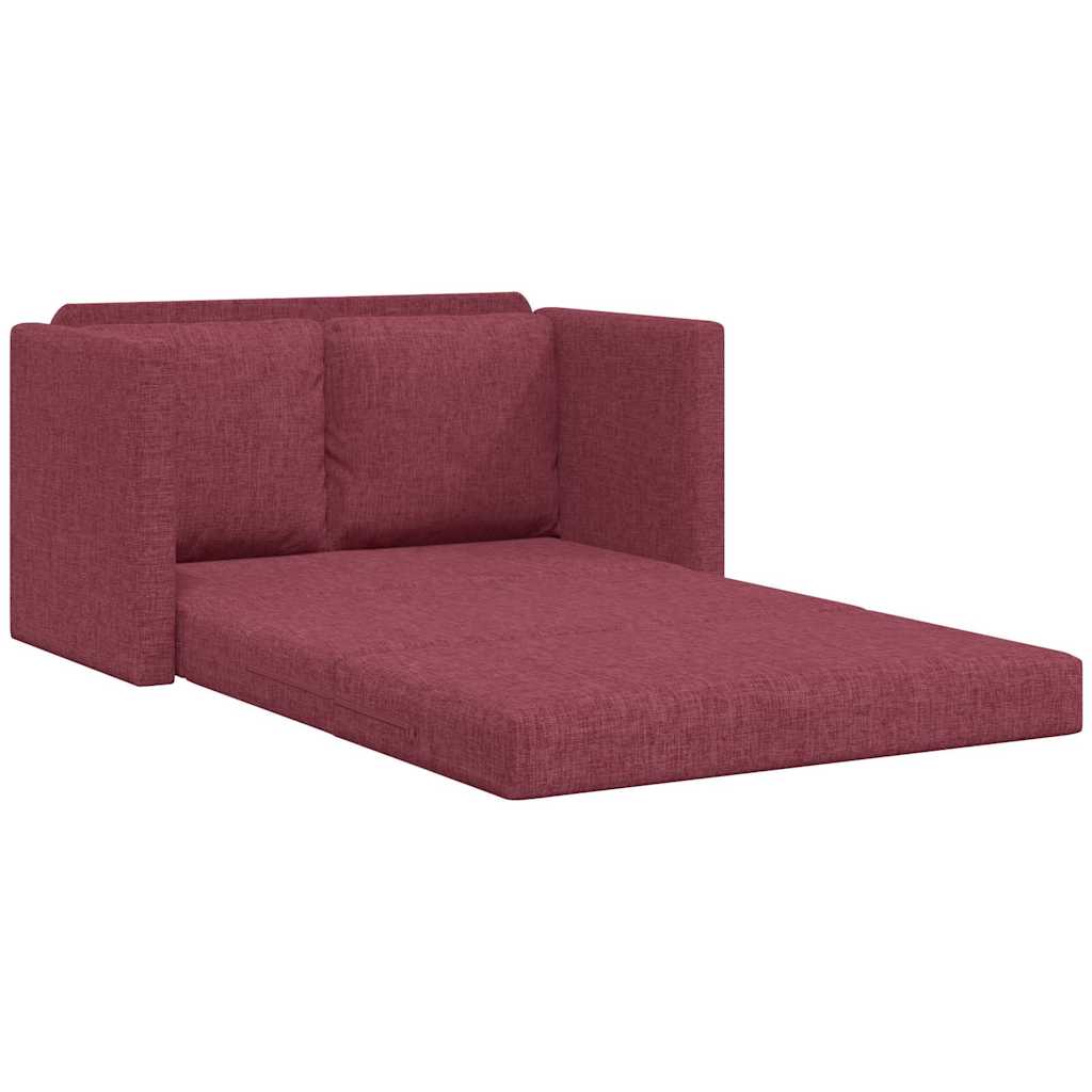 Divano Letto da Terra 2 in 1 Rosso Vino 112x174x55cm Tessuto | homemem39