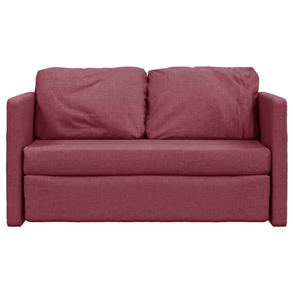Divano Letto da Terra 2 in 1 Rosso Vino 112x174x55cm Tessuto | homemem39