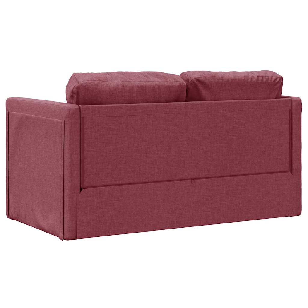 Divano Letto da Terra 2 in 1 Rosso Vino 112x174x55cm Tessuto - homemem39