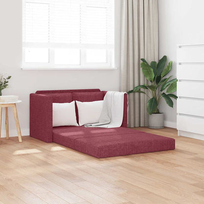 Divano Letto da Terra 2 in 1 Rosso Vino 112x174x55cm Tessuto | homemem39