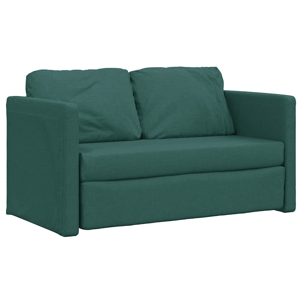 Divano Letto da Terra 2 in 1 Verde Scuro 112x174x55 cm Tessuto | homemem39