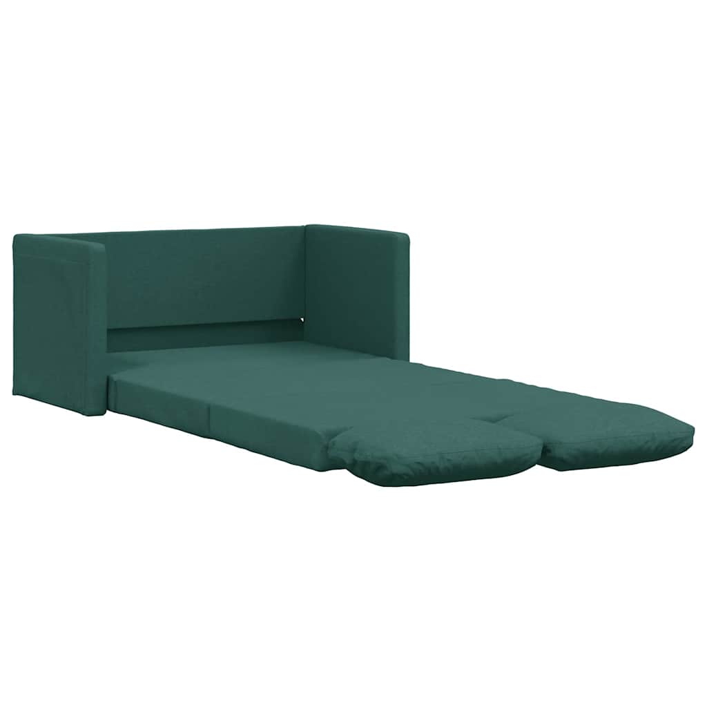 Divano Letto da Terra 2 in 1 Verde Scuro 112x174x55 cm Tessuto - homemem39