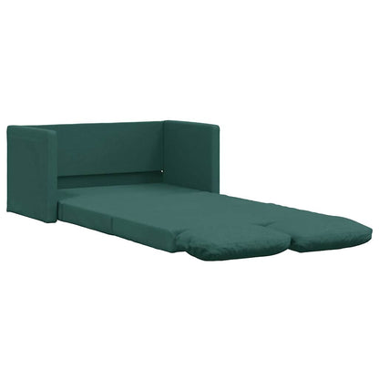 Divano Letto da Terra 2 in 1 Verde Scuro 112x174x55 cm Tessuto - homemem39