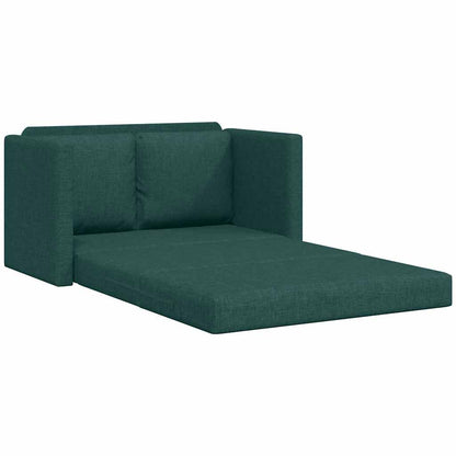 Divano Letto da Terra 2 in 1 Verde Scuro 112x174x55 cm Tessuto | homemem39