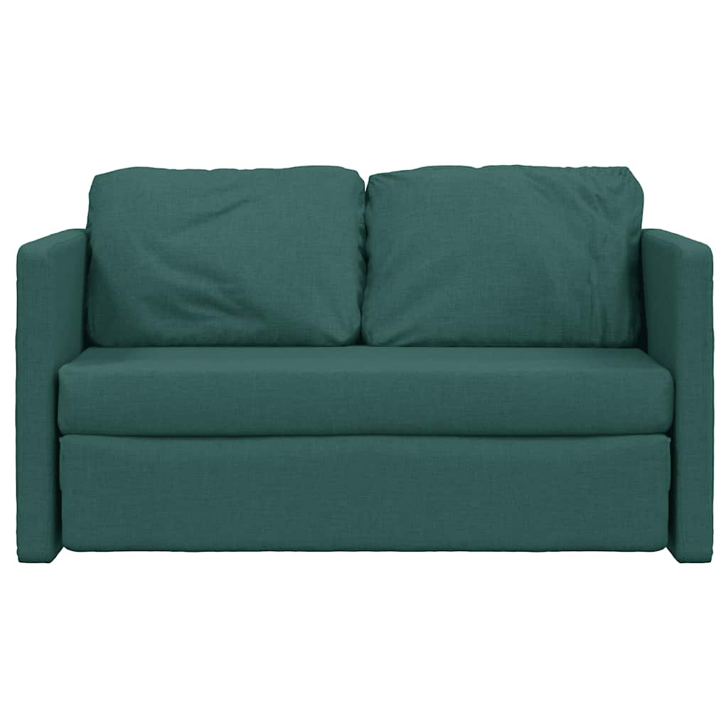 Divano Letto da Terra 2 in 1 Verde Scuro 112x174x55 cm Tessuto | homemem39