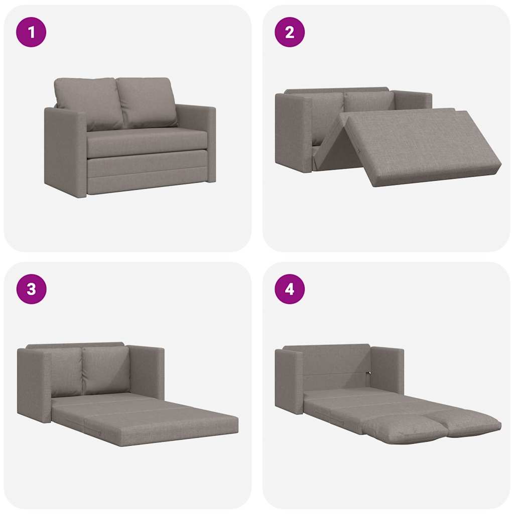 Divano Letto da Terra 2 in 1 Tortora 112x174x55 cm Tessuto | homemem39