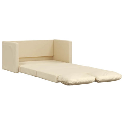 Divano Letto da Terra 2 in 1 Crema 112x174x55 cm Tessuto - homemem39