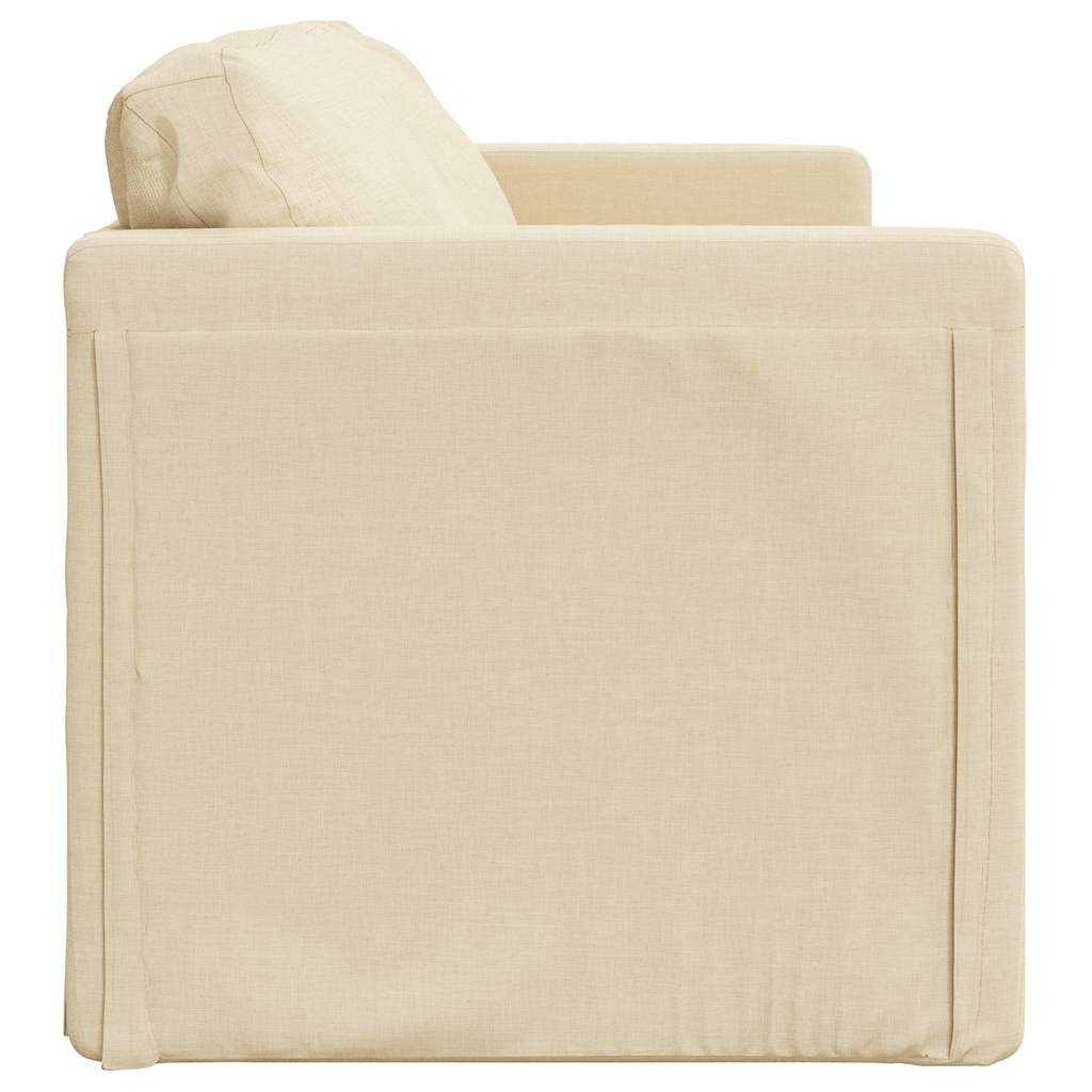Divano Letto da Terra 2 in 1 Crema 112x174x55 cm Tessuto | homemem39