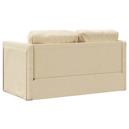 Divano Letto da Terra 2 in 1 Crema 112x174x55 cm Tessuto - homemem39