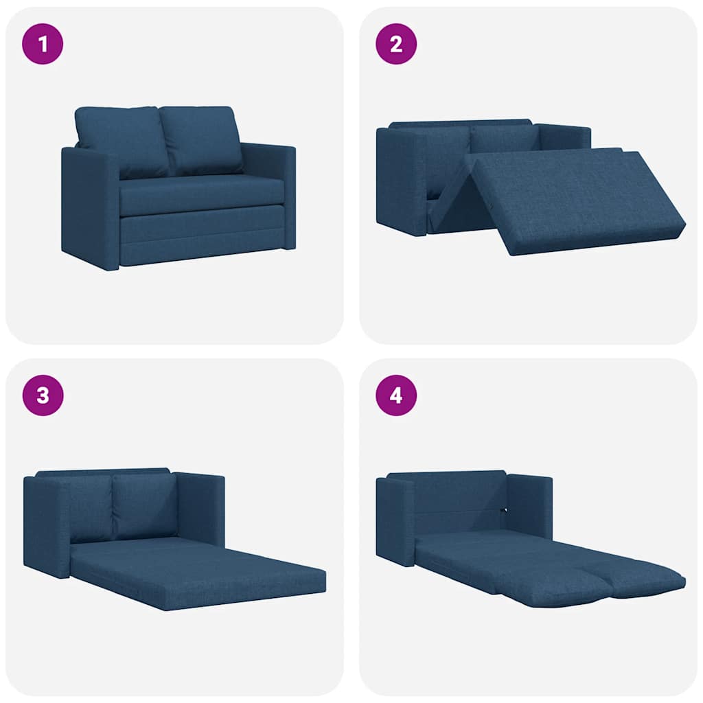 Divano Letto da Terra 2 in 1 Blu 112x174x55 cm Tessuto | homemem39