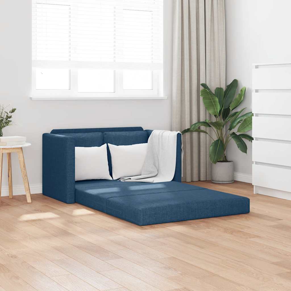 Divano Letto da Terra 2 in 1 Blu 112x174x55 cm Tessuto | homemem39