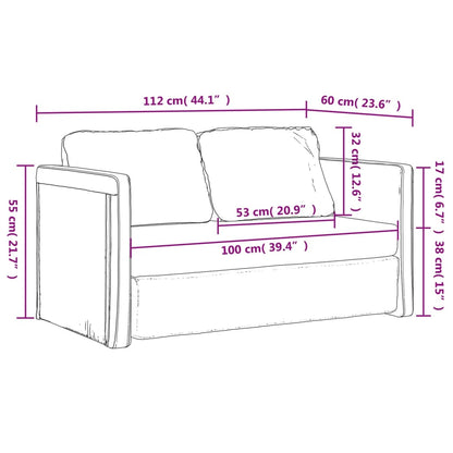 Divano Letto da Terra 2 in 1 Giallo Scuro 112x174x55 cm Tessuto