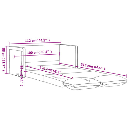 Divano Letto da Terra 2 in 1 Giallo Scuro 112x174x55 cm Tessuto