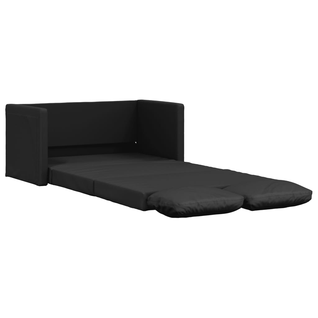 Divano Letto da Terra 2 in 1 Nero 112x174x55 cm Similpelle - homemem39