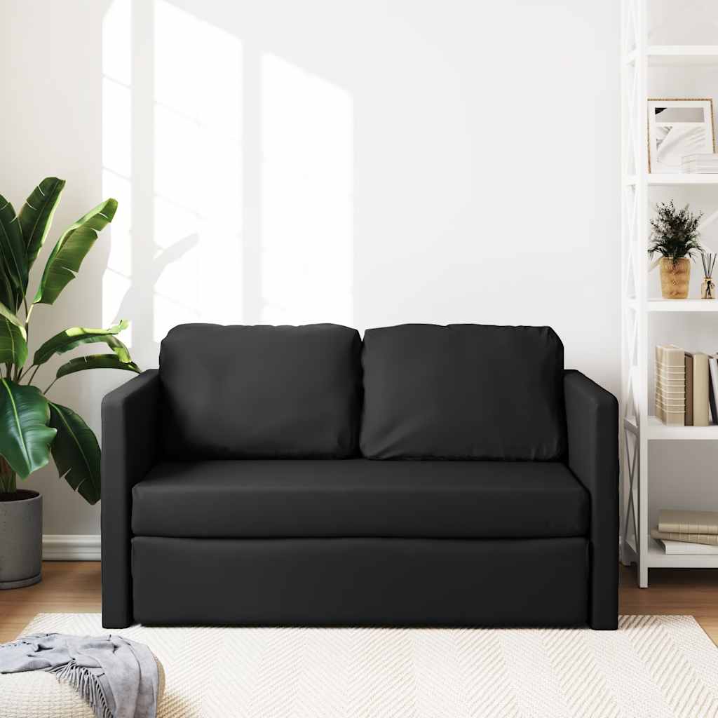 Divano Letto da Terra 2 in 1 Nero 112x174x55 cm Similpelle | homemem39