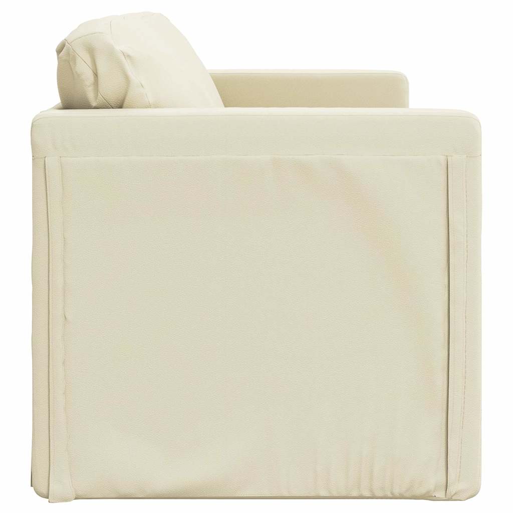 Divano Letto da Terra 2 in 1 Crema 112x174x55 cm Similpelle | homemem39