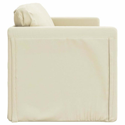Divano Letto da Terra 2 in 1 Crema 112x174x55 cm Similpelle | homemem39