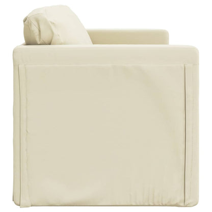 Divano Letto da Terra 2 in 1 Crema 112x174x55 cm Similpelle - homemem39