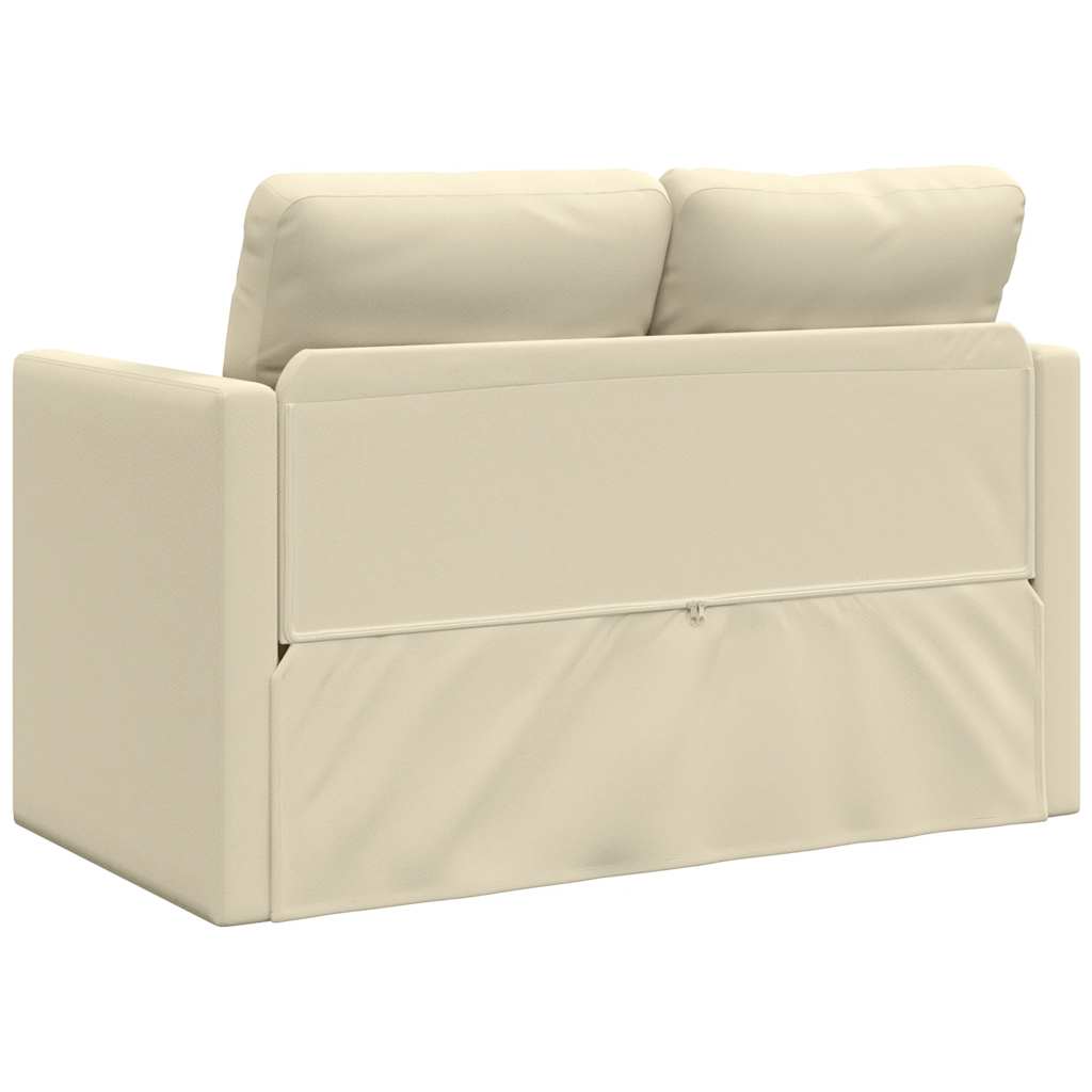 Divano Letto da Terra 2 in 1 Crema 112x174x55 cm Similpelle | homemem39