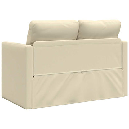 Divano Letto da Terra 2 in 1 Crema 112x174x55 cm Similpelle | homemem39