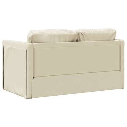 Divano Letto da Terra 2 in 1 Crema 112x174x55 cm Similpelle - homemem39