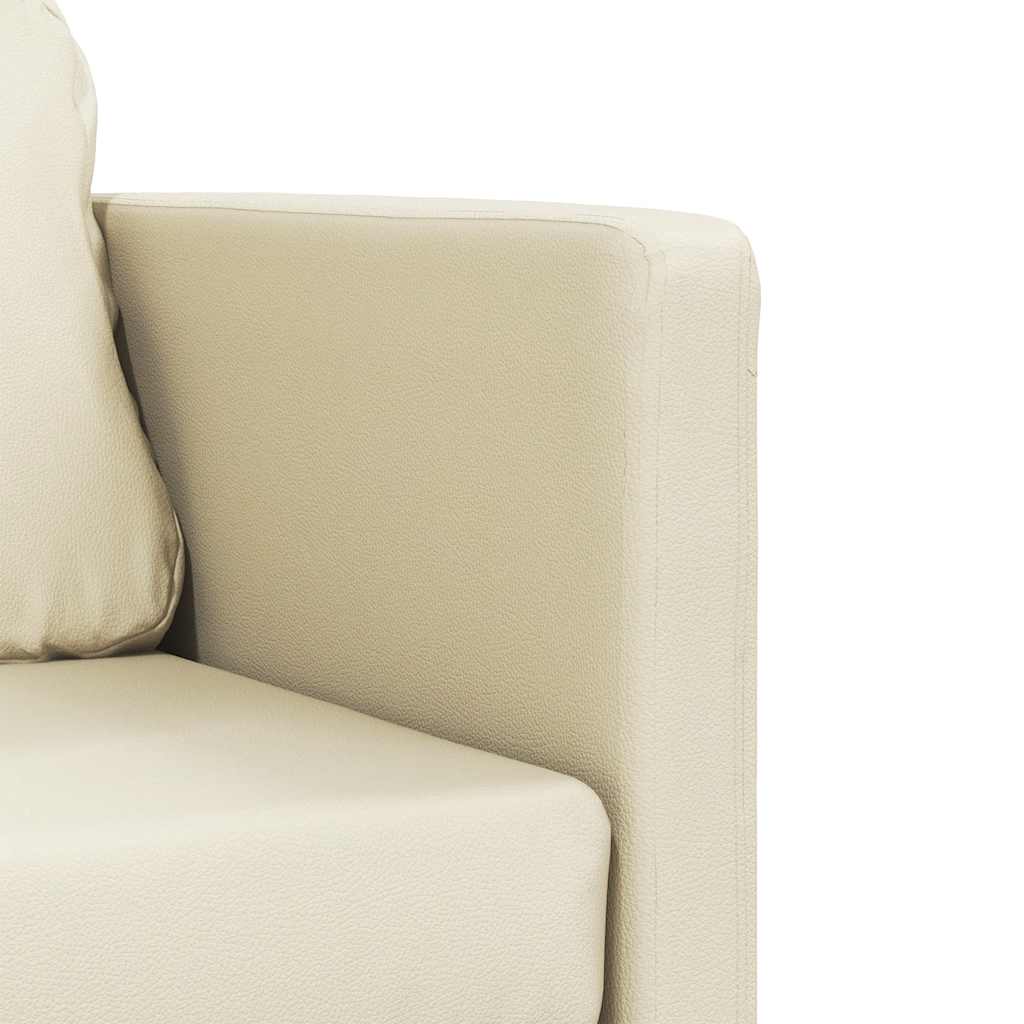 Divano Letto da Terra 2 in 1 Crema 112x174x55 cm Similpelle | homemem39