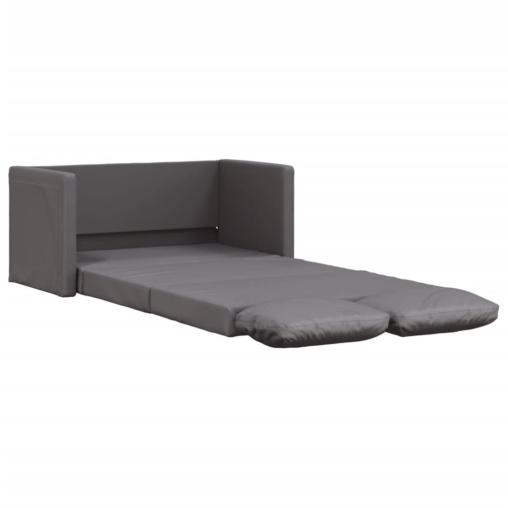 Divano Letto da Terra 2 in 1 Grigio 112x174x55 cm Similpelle - homemem39